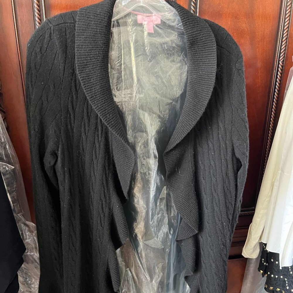 Lilly Pulitzer Ruffled Cable-Knit Cadigan